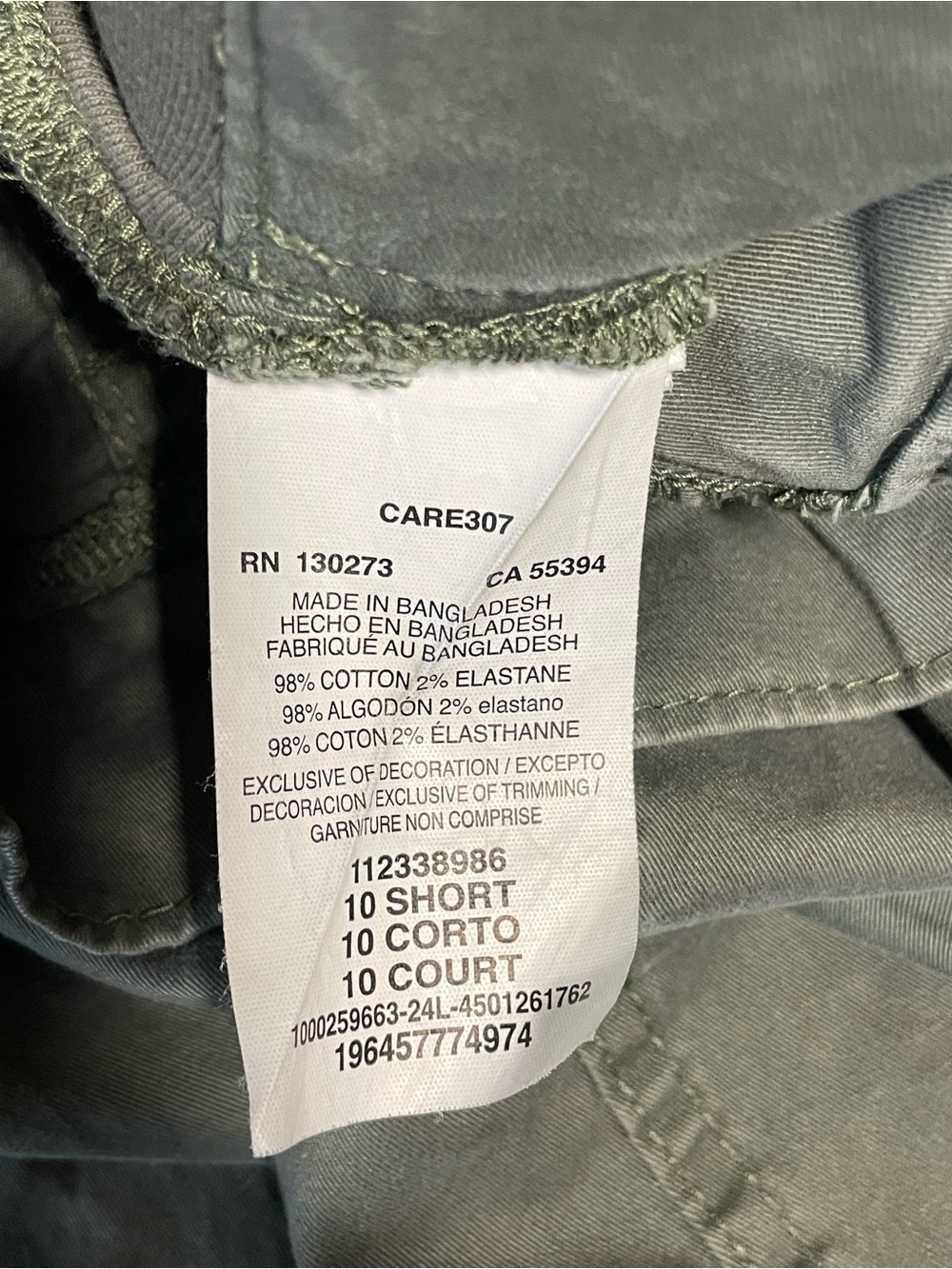 Lee Olive Green Women's Utility Pants / Cargo Pants (10 Short) - Picture 7 of 10